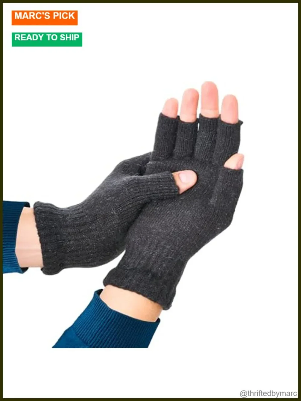 Alpaca Wool Fingerless Gloves for Skiing & Cold Weather Thermal Inner Liners